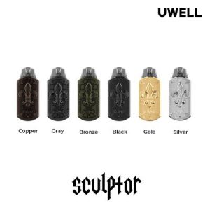 Look no further than the Uwell Sculptor Pod Kit. This compact device boasts a captivating metallic embossed design with an optional necklace for portability, making it a head-turning companion. Beyond aesthetics, the Sculptor offers a reliable 370mAh battery and refillable pods with a 1.6ml capacity, perfect for on-the-go vaping. Its FeCrAl mesh coil ensures consistent and flavorful puffs, while the draw-activated firing mechanism simplifies use for both new and experienced vapers.