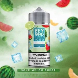 Beyond Iced Sour melon surge 100ml A combo mixture of honeydew and ripe watermelon with a hint of sour lime to take this flavor to the afterlife