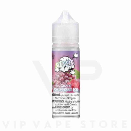 Slugger Grape Raspberry Ice 60ml delivers an exhilarating vaping experience with its perfect fusion of lush grape and ripe raspberry flavors, complemented by a refreshing ice touch.