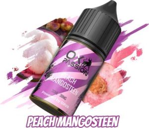 Peach mangosteen 30ml OX passion by oxva is a deliciously fruity e-liquid that will satisfy your taste buds with its refreshing combination of peach and mangosteen. While 30ml bottle is perfect for on-the-go vaping and will provide you with a smooth and flavorful experience. So try it now and indulge in the sweet passion of OX. Indulge in the luxurious fusion of flavors with OXVA. Elevate vaping experience with this delightful e-liquid that combines the sweetness of peach but with the exotic twist of mangosteen. Perfectly crafted for on-the-go vaping, this 30ml bottle ensures a smooth and flavorful journey every time you take a puff. Unleash your taste buds and savor the passion of OX with every inhale. Whereas It's time to vape in style, embrace the flavor frenzy!