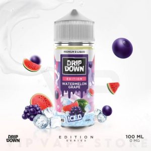 Drip down Watermelon Grape Ice 100ml Edition Series presents a unique fusion of flavors with Watermelon Grape Ice e-liquid. Experience the perfect blend of naturally sweet watermelon and succulent grapes, expertly combined to create a multifaceted flavor profile that transforms with each inhale.
