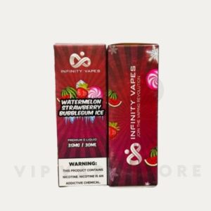 Infinity Nicsalt Strawberry Watermelon Bubblegum Ice 30ml this nicotine salt e-liquid combines the juicy flavor of strawberries the refreshing taste of watermelon and the sweet and tangy sensation of bubblegum. With its unique blend of flavors, this e-liquid is perfect for those who crave a fruity.