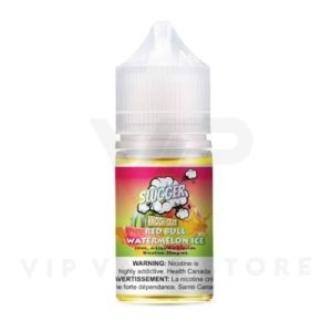 Redbull Watermelon Ice from Slugger's Knockout Series this 30ml e-liquid combines the sweet and refreshing taste of watermelon with a cool and invigorating hint of ice, inspired by the iconic energy drink